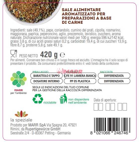 Americano Grill Sale Aromatico 420 g La Speziale