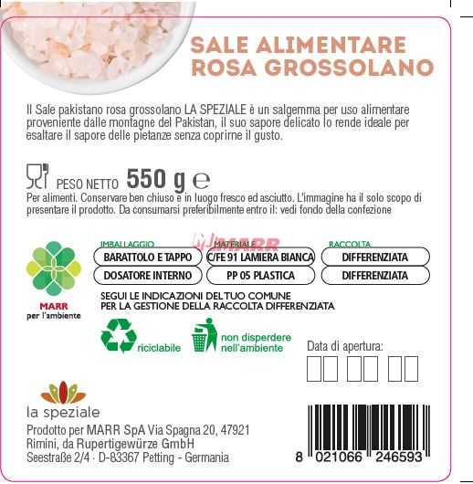 Sale Pakistano Rosa Grossolano 550 g La Speziale