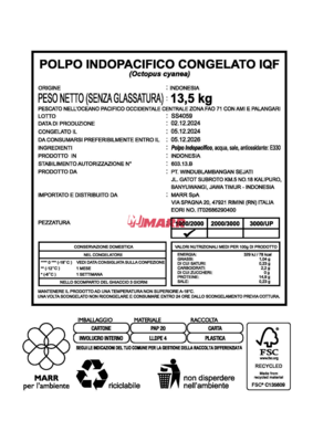 Polpo 1000/2000 g (IDN) IQF JUSTFISH